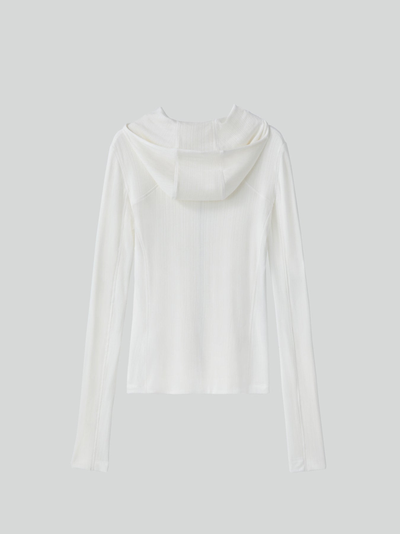 SHEER JERSEY FITTED ZIP HOODIE (IVORY)