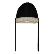 Layered Ear Cuff Beanie BLACK