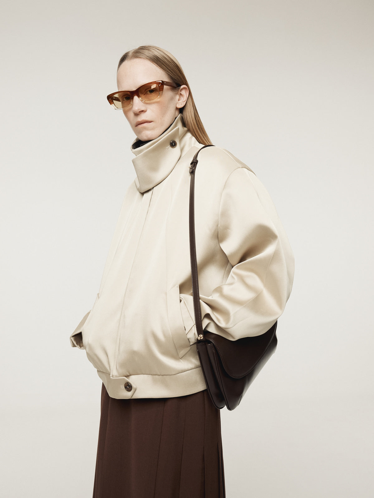 DOUBLE SATIN JUMPER (SAND BEIGE)