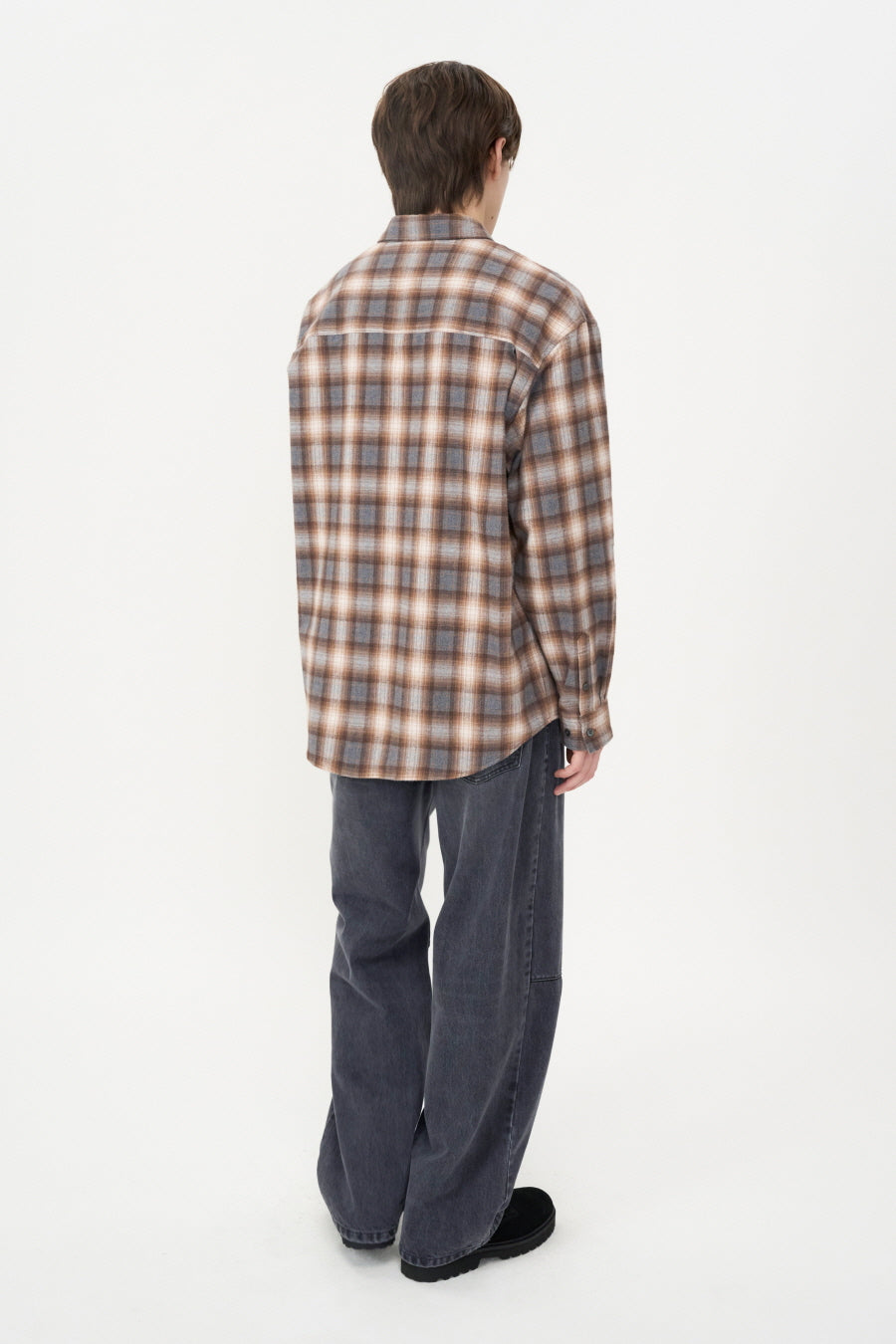 Cotton Flannel Check Shirt BROWN