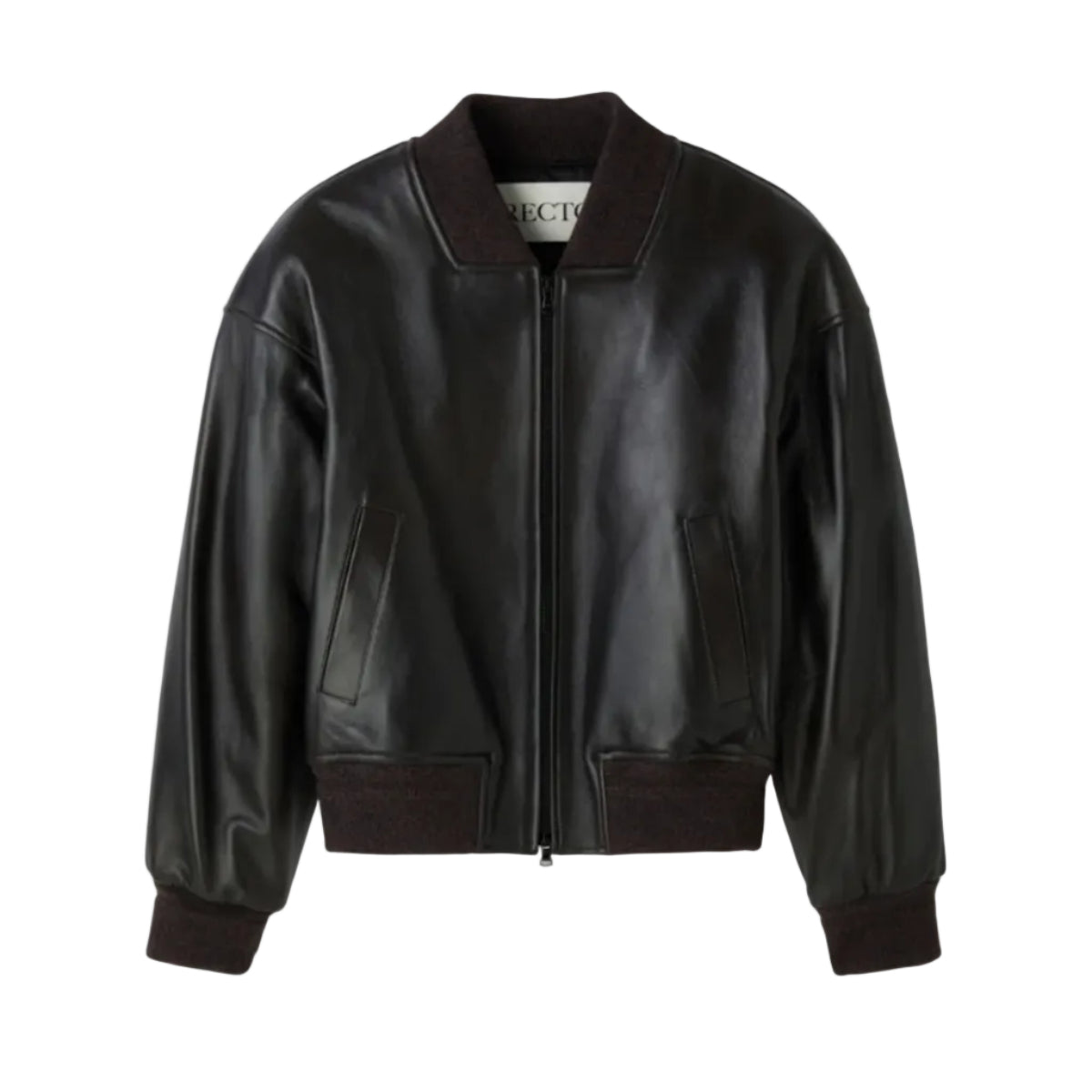 VINTAGE EFFECT LEATHER BOMBER (VINTAGE BROWN)