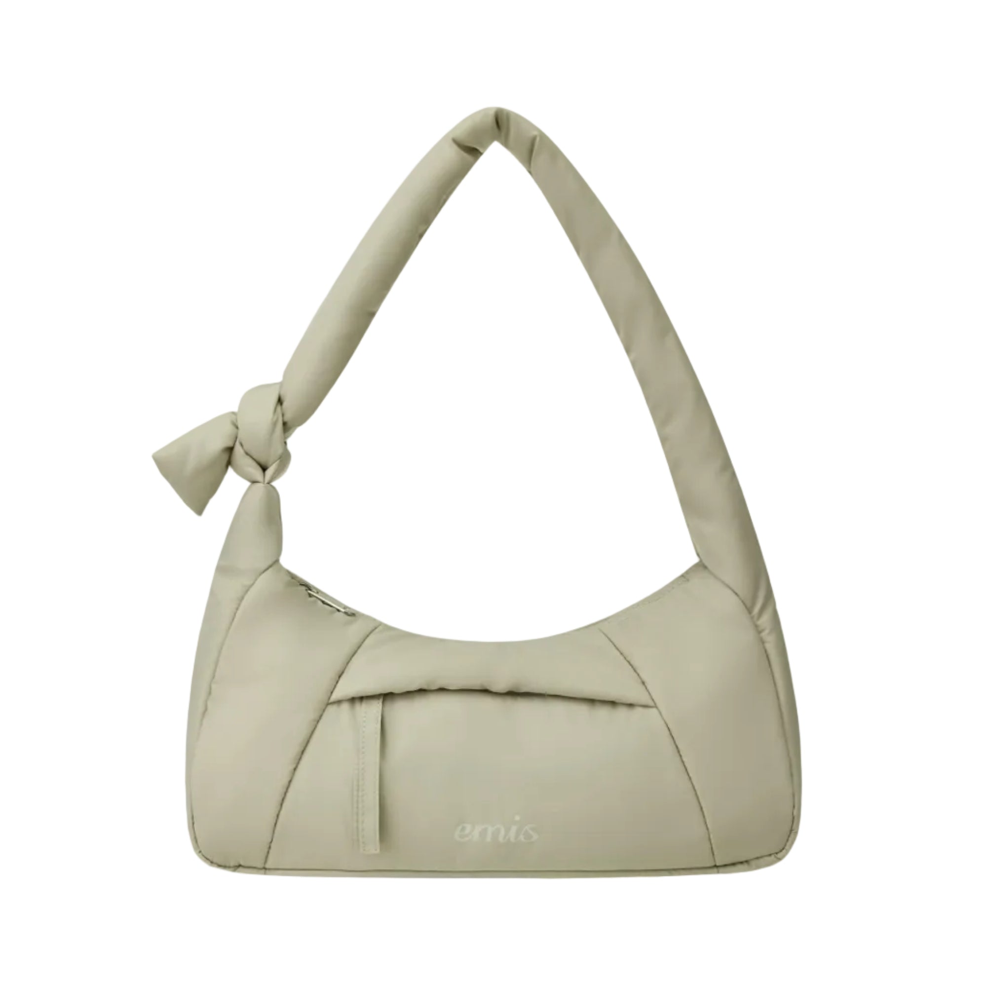 PADDED ZIP POCKET SHOULDER BAG - BEIGE
