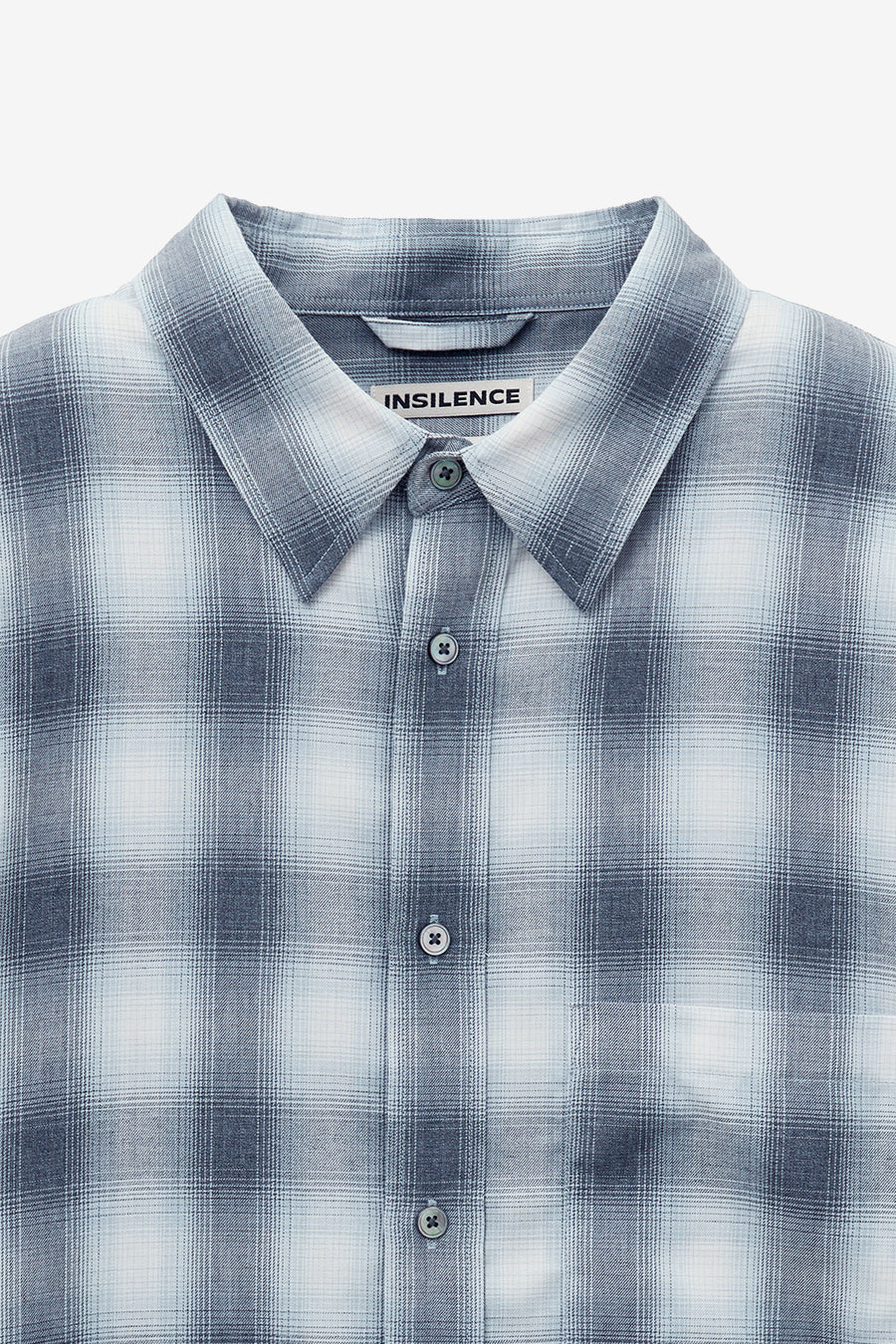 Oversized Check Shirt GREY BLUE