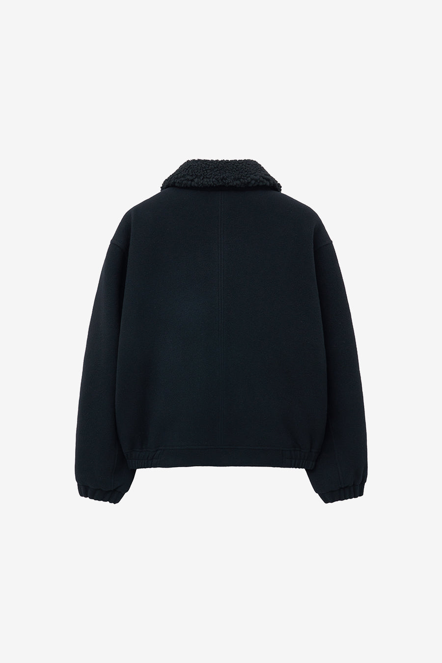 Detachable Collar Cashmere Blouson BLACK