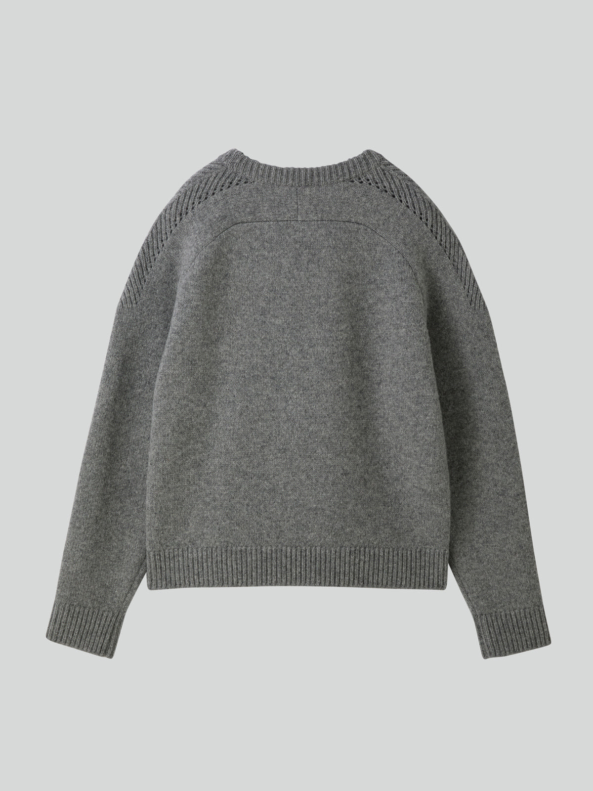 Shetland Wool Knit Top (Melange Grey)