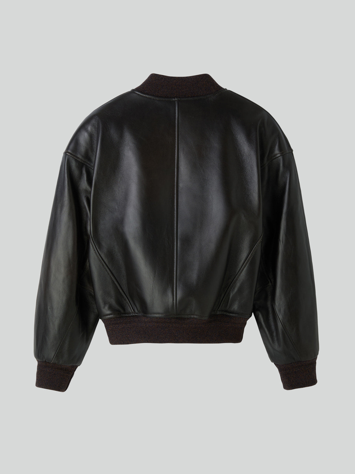 VINTAGE EFFECT LEATHER BOMBER (VINTAGE BROWN)