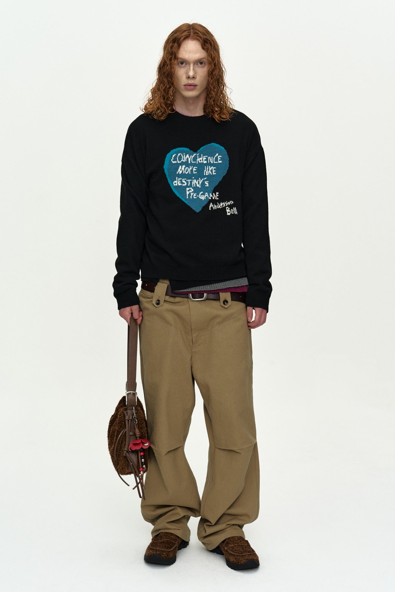 [Restock] BOY'S HEART MESSAGE CREW-NECK SWEATER atb1453m (BLACK)