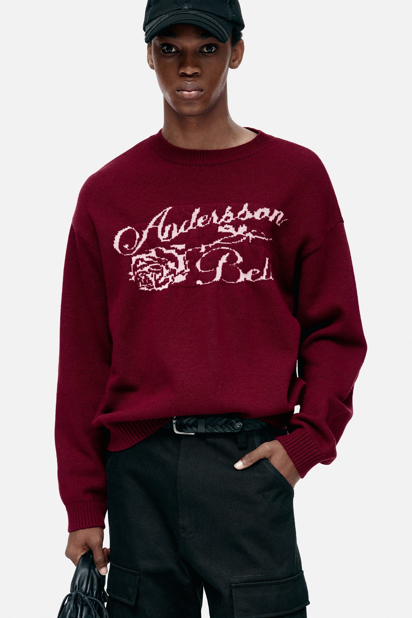 UNISEX CASHMERE ROSE CREW-NECK SWEATER atb1372u (LILAC)