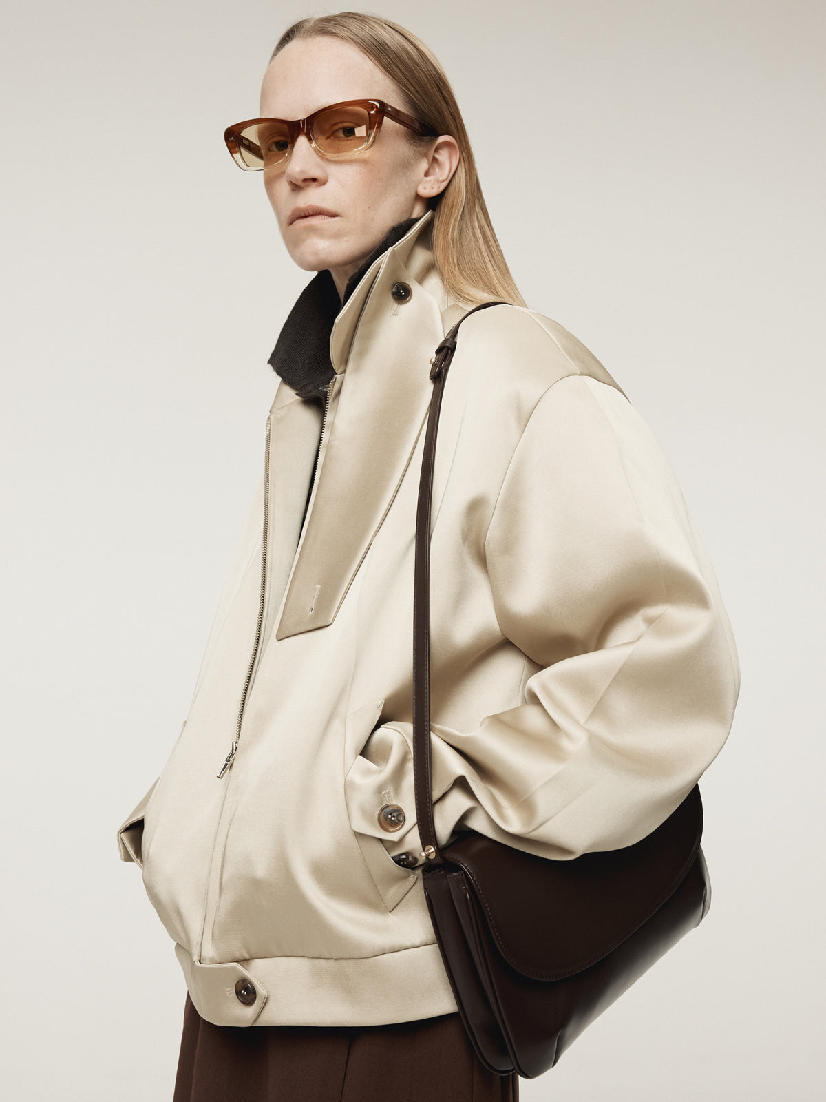 DOUBLE SATIN JUMPER (SAND BEIGE)