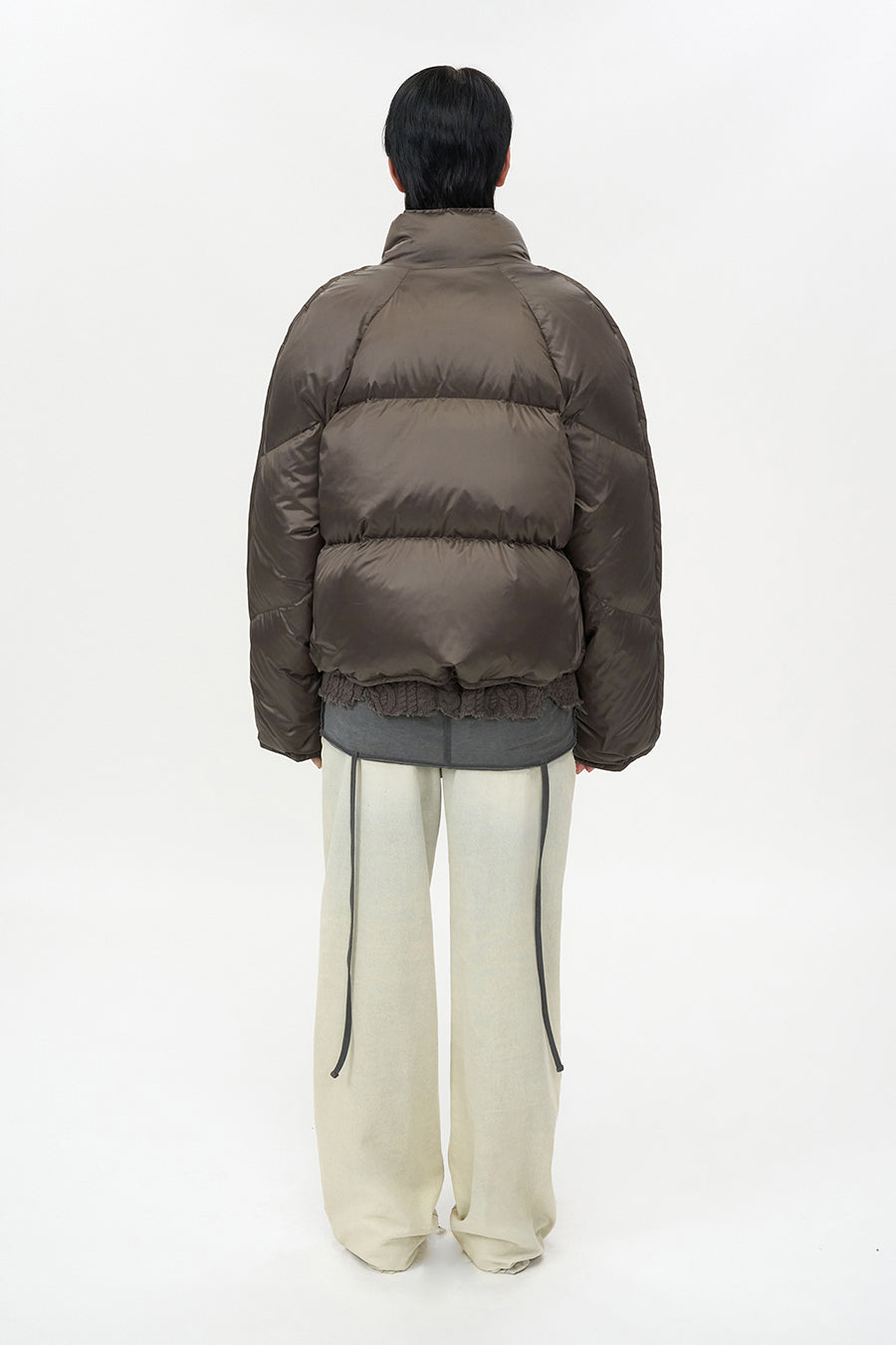 Glossy Goose Down Jacket BROWN