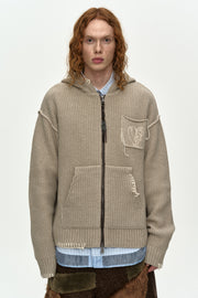 UNISEX HEART LOGO HOOD ZIP-UP SWEATER atb1420u(BEIGE)