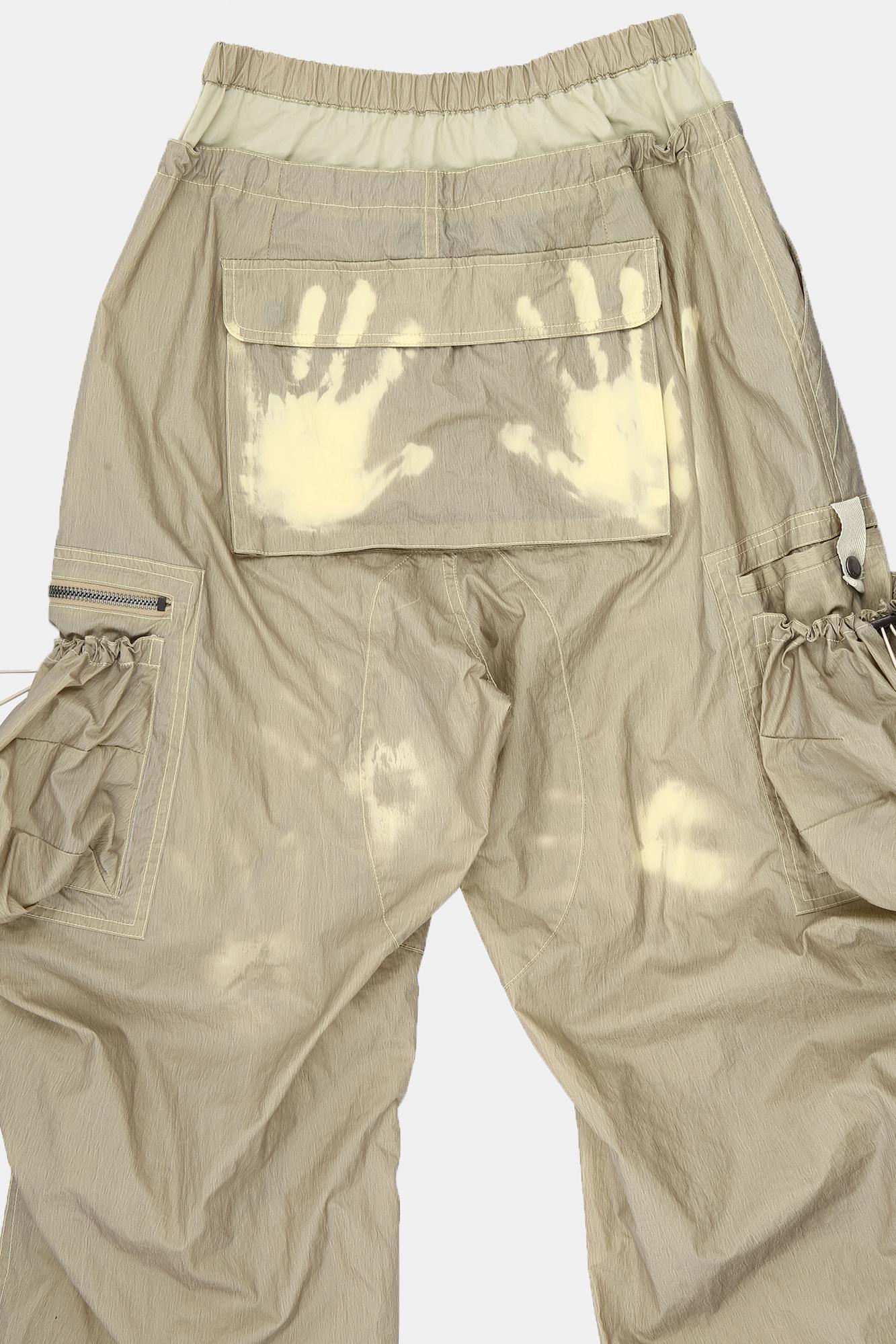 BALLOON POCKET PARACHUTE PANTS apa709w (YELLOW BEIGE)