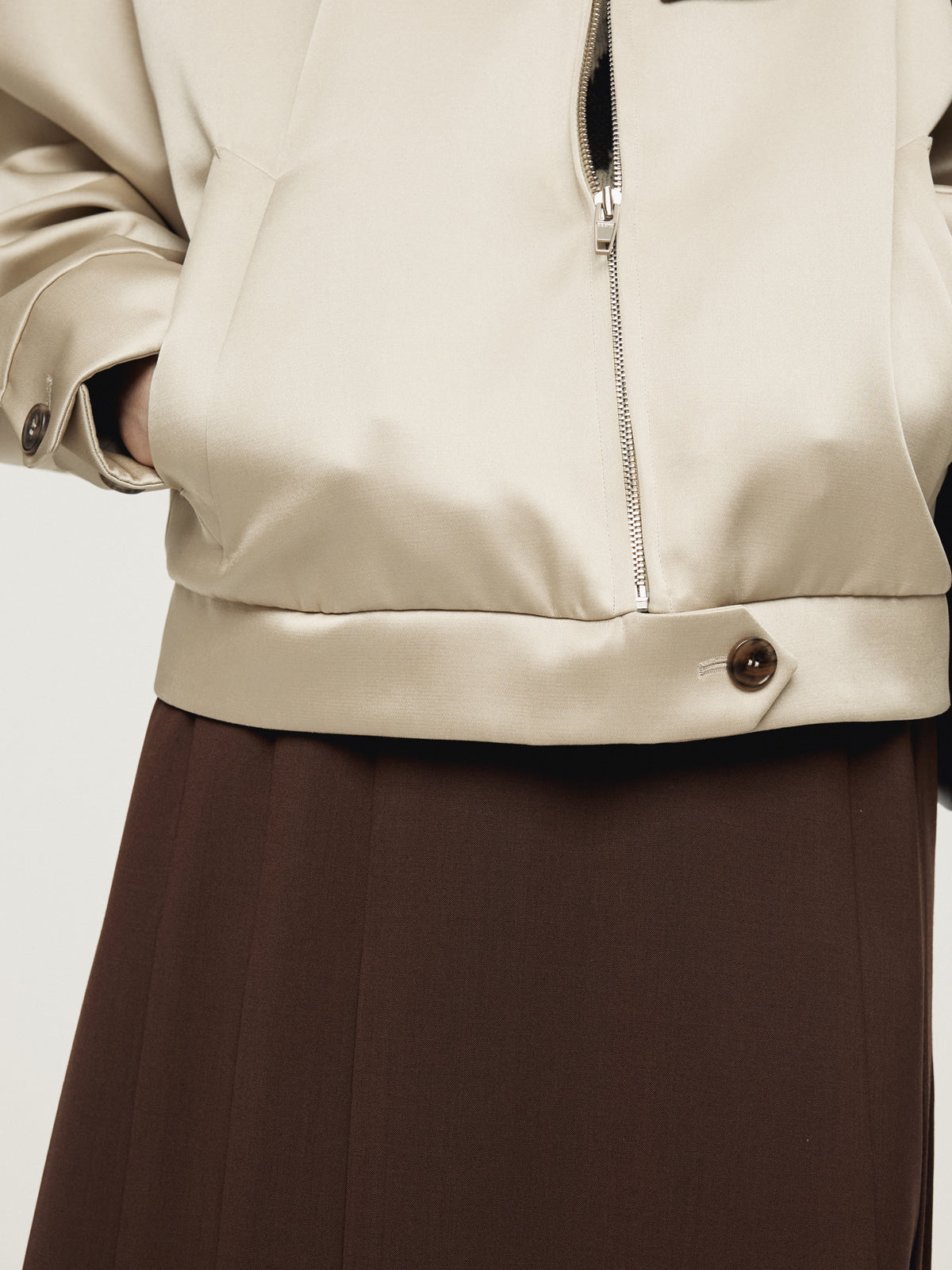 DOUBLE SATIN JUMPER (SAND BEIGE)