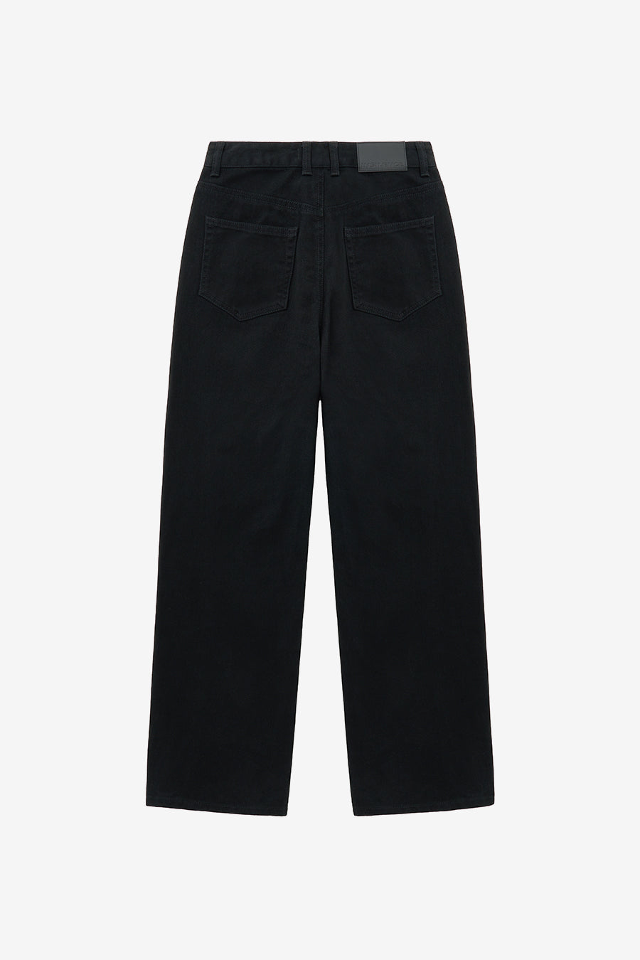Curved Line Cotton Denim BLACK