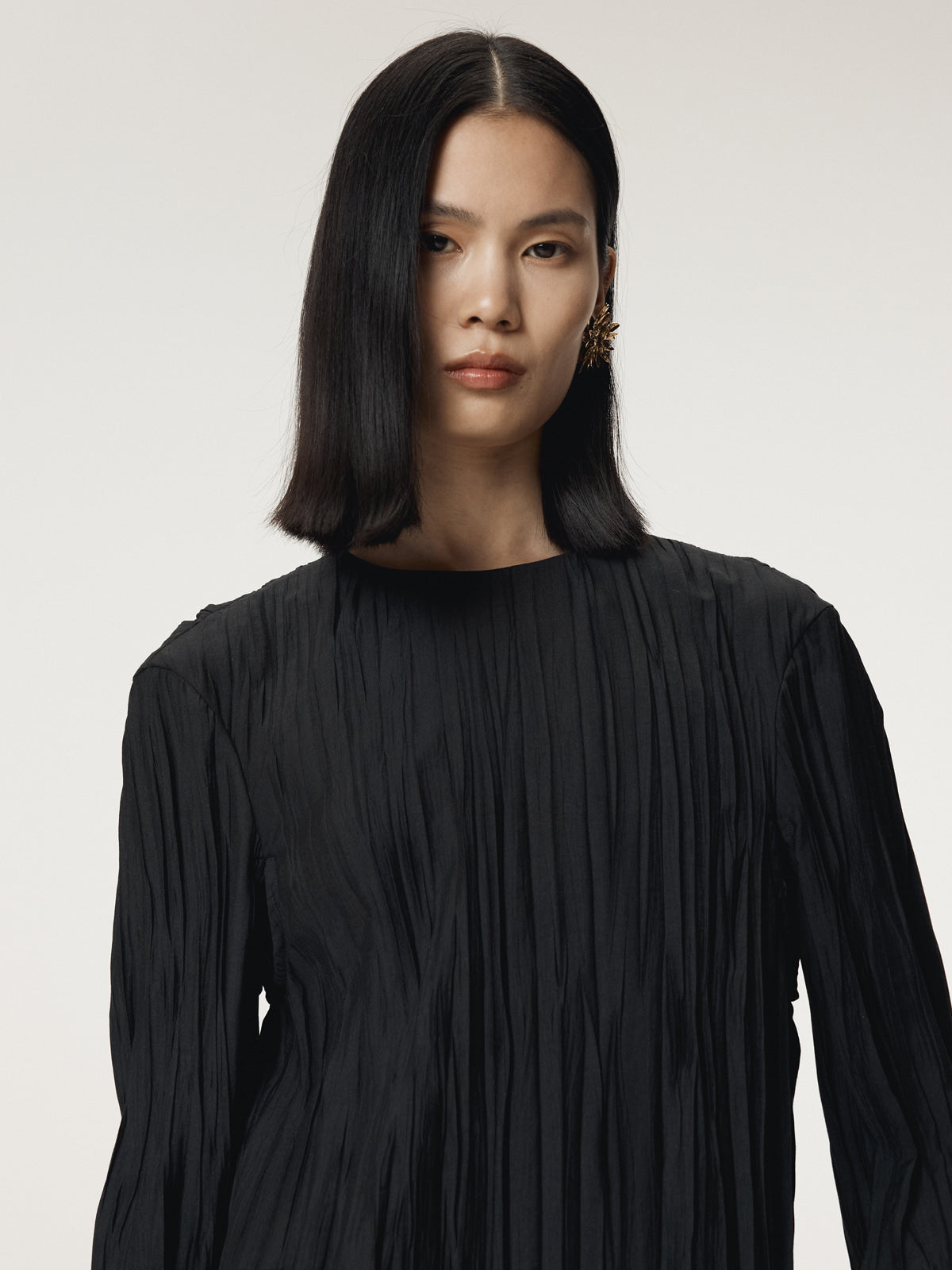 SOPHIE TIED-UP SLEEVE DRESS (BLACK)