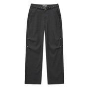 Belted Stripe Pants MELANGE GREY