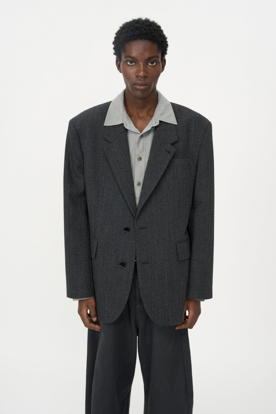 Retro Wool Blazer GREY