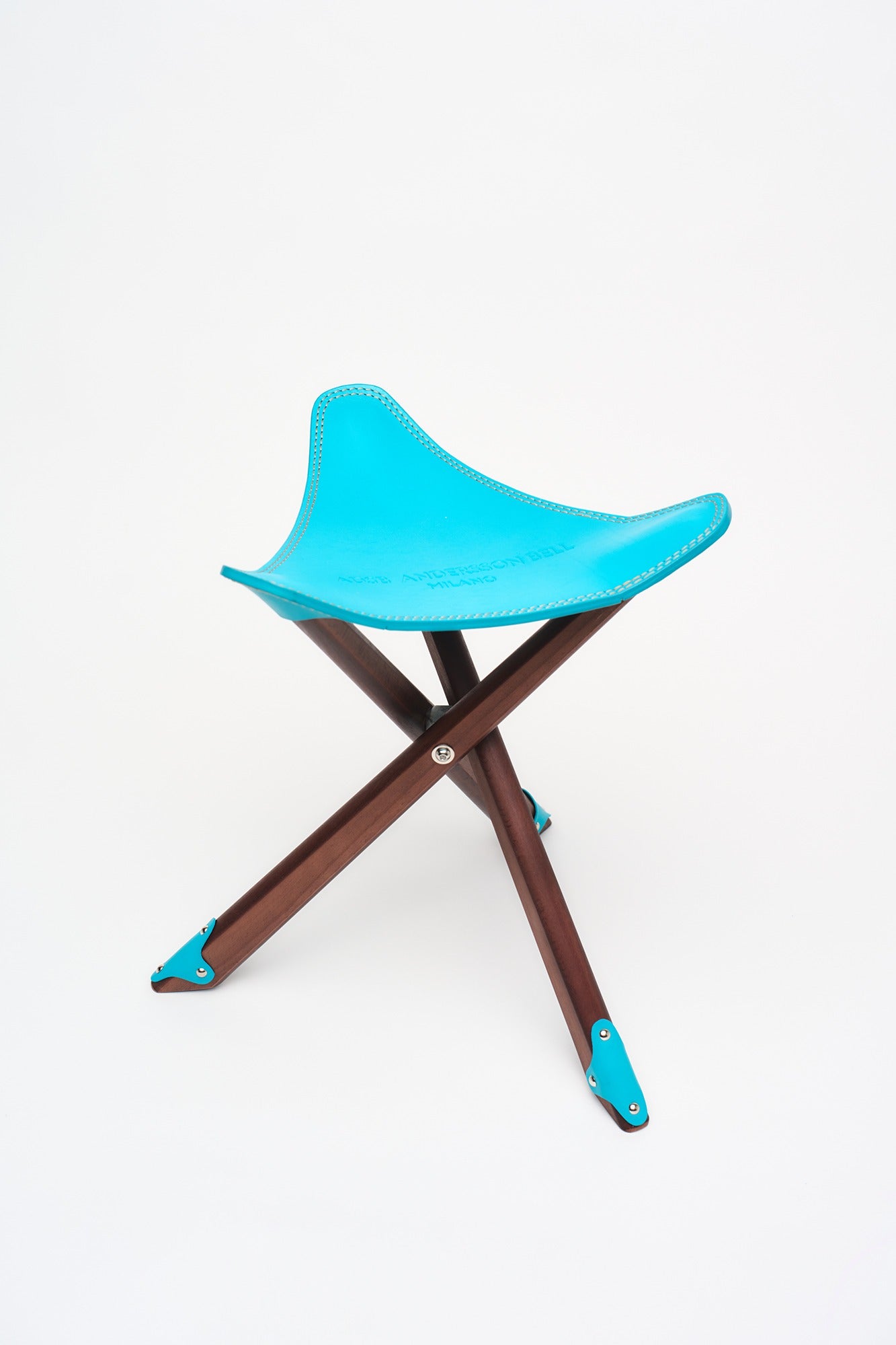 ADSB MILANO LEATHER TRIPOD STOOL aaa426u(BLUE)
