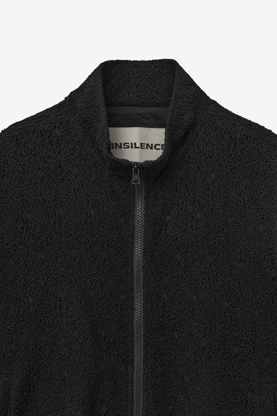 Lace Zip-Up Jumper BLACK