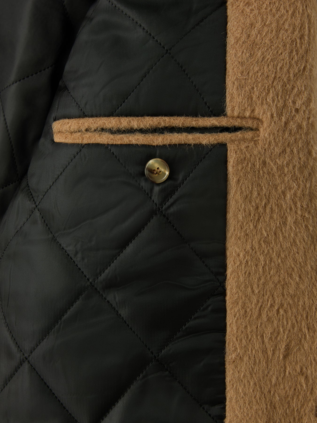 OVERSIZED LAMA WOOL PADDED JACKET (OCHRE)