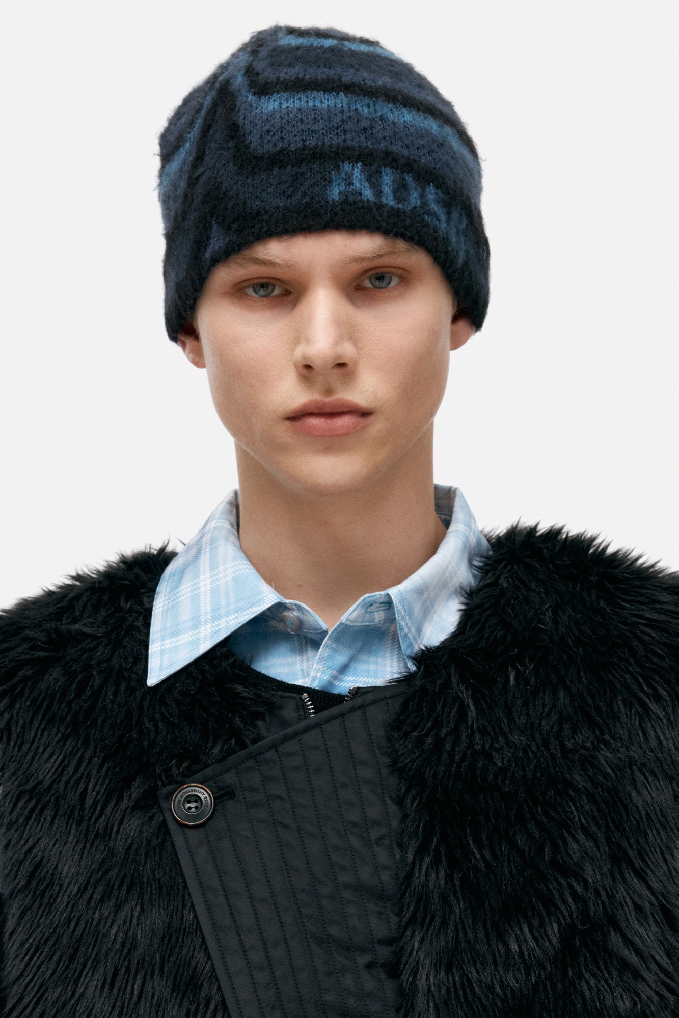 UNISEX PAINT BEANIE aaa499u (BLUE/NAVY)