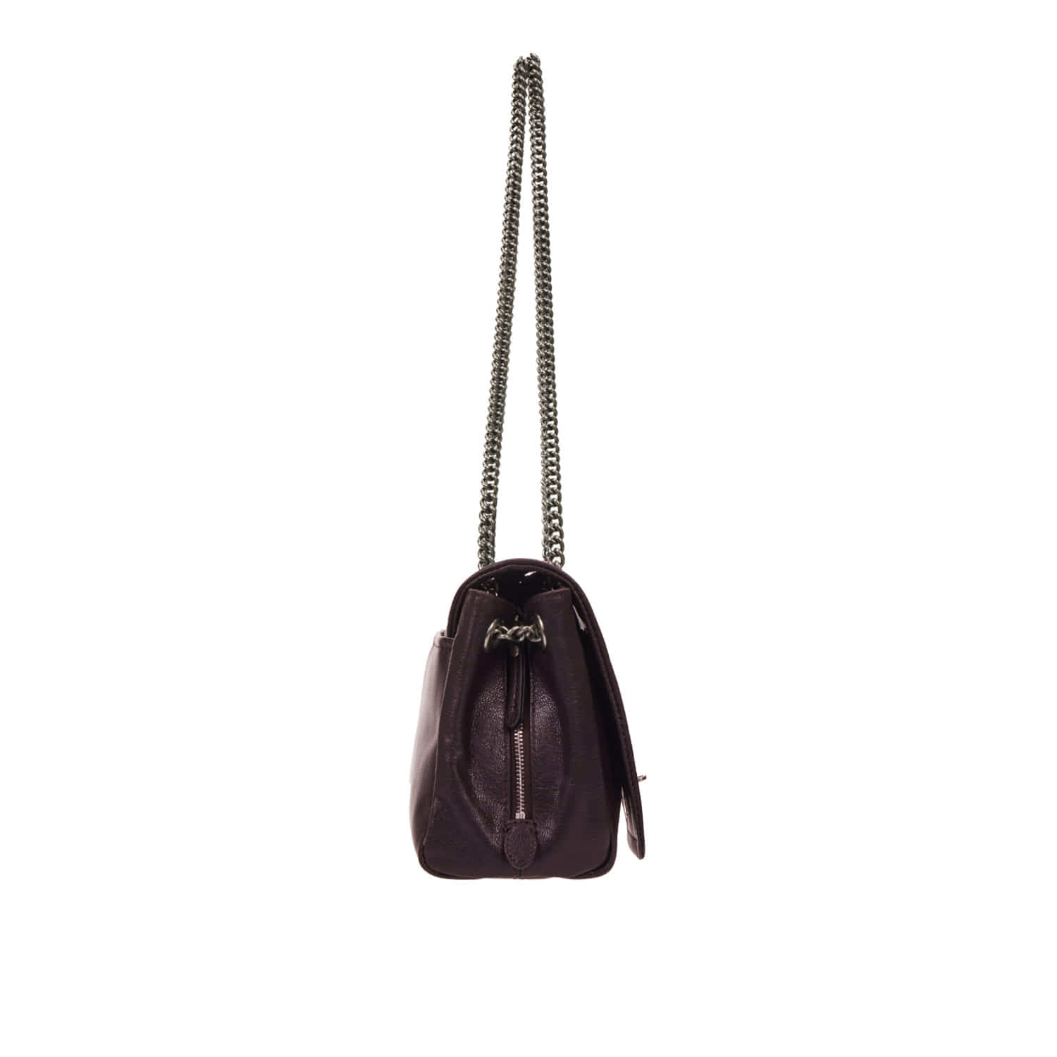 Perfec Flap Chain Shoulder M Plum Wine