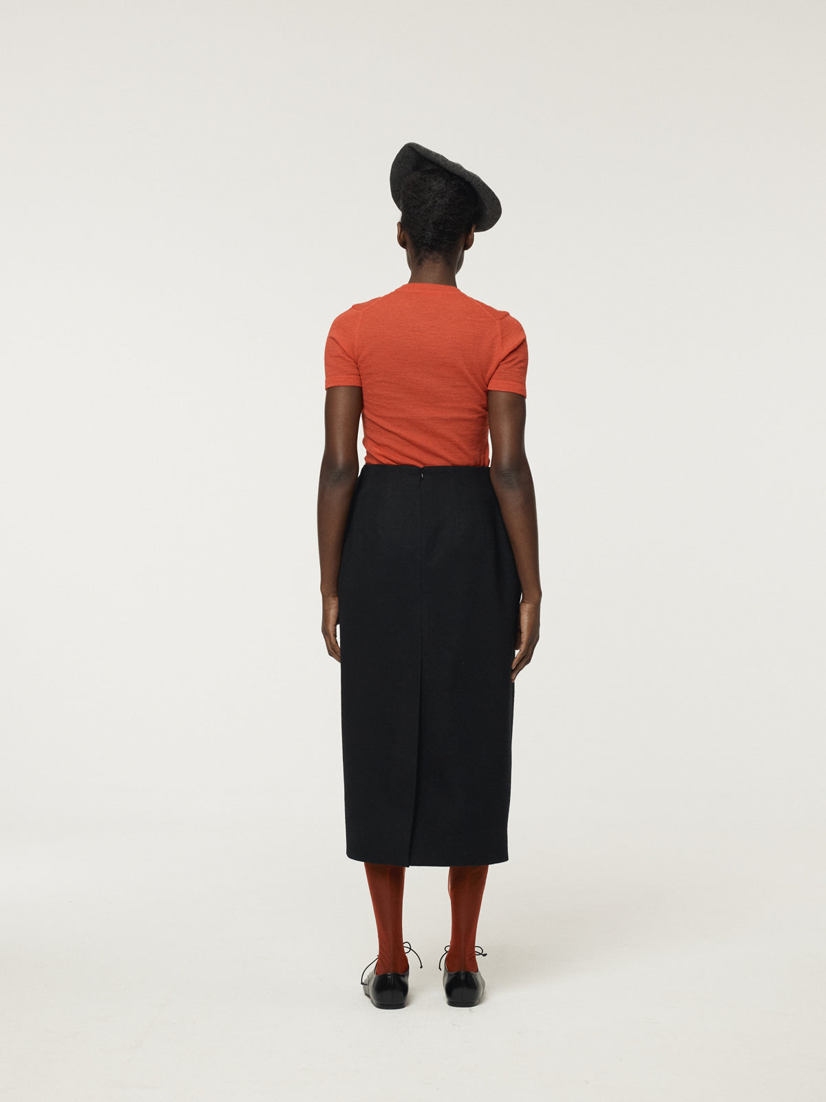 WAIST VOLUME TULIP SKIRT (BLACK)