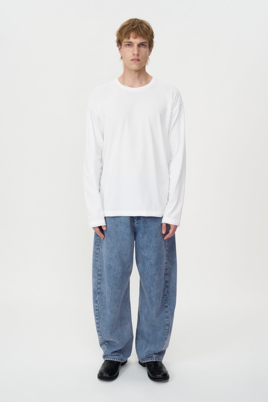 Curved Wide Jeans BLUE