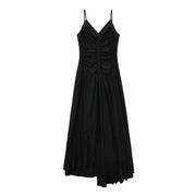 Vintage Frill Maxi Dress BLACK
