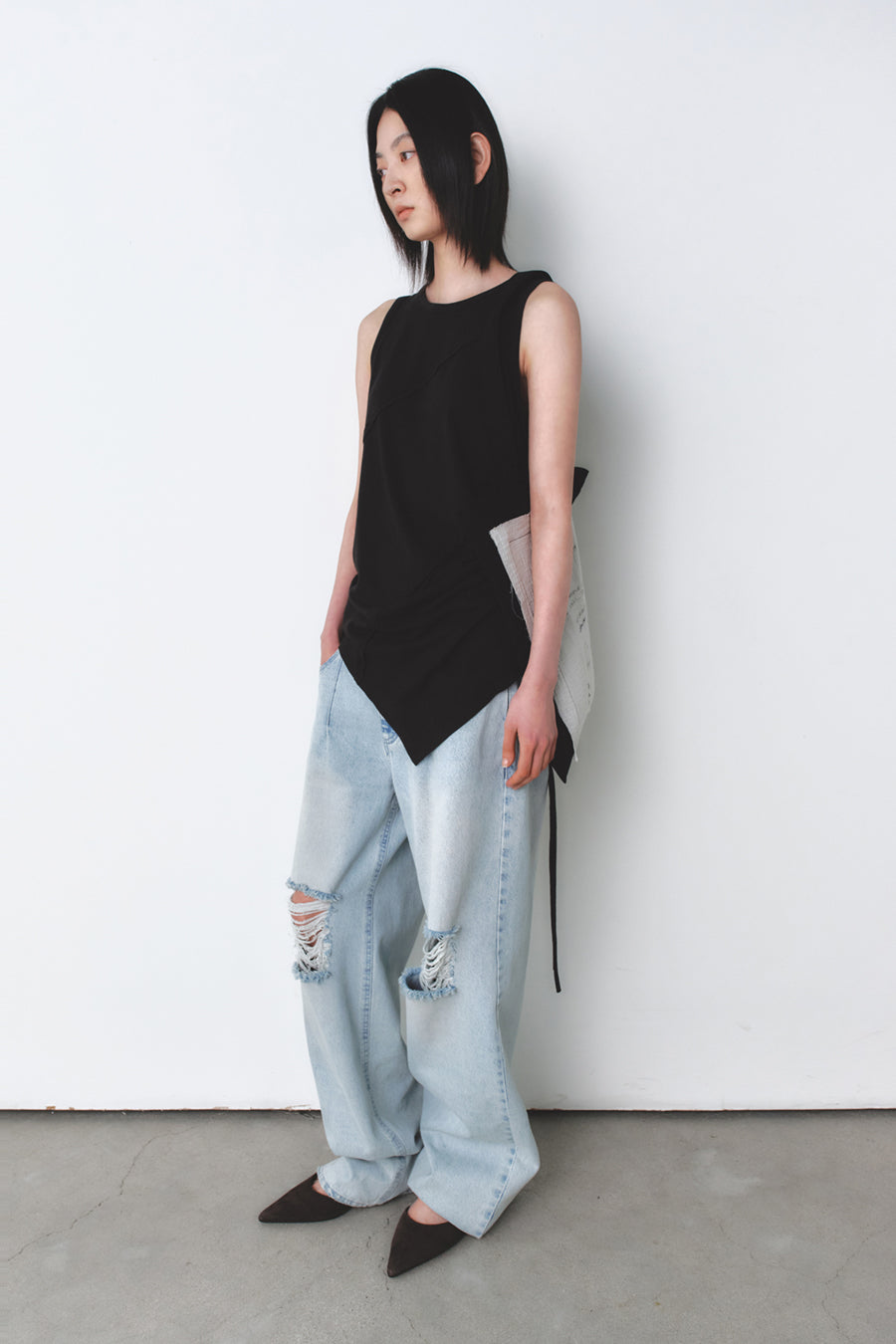 Sketch Applique Cotton Bag BLACK