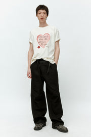 UNISEX HEART MESSAGE T-SHIRT atb1251u (ECRU)