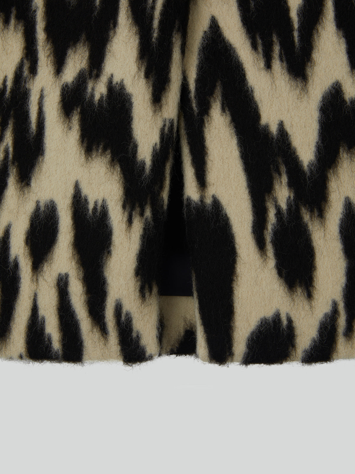 LEOPARD WOOL MIDI SKIRT (DARK BROWN)