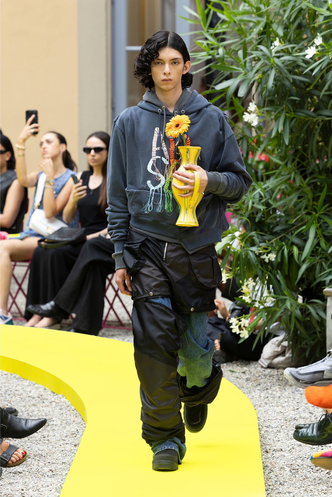 (ESSENTIAL) UNISEX REWORK ADSB CATERPILLAR HOODIE atb1103u (NAVY)