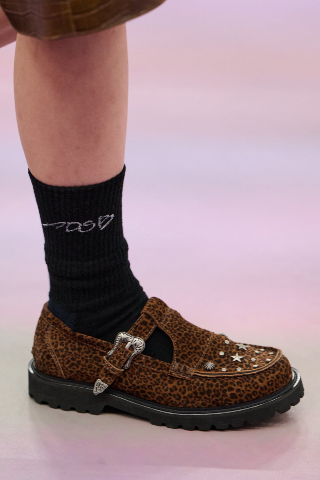 UNISEX WESTERN MARY JANE LOAFERS aaa465u(LEOPARD/BROWN)