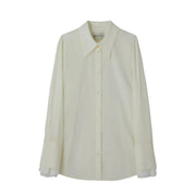 PLEATS CUFFS POINT SHIRT (CREAM)