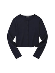 KIRSH PLAIN ROUND NECK SLIM CARDIGAN [DARK NAVY]
