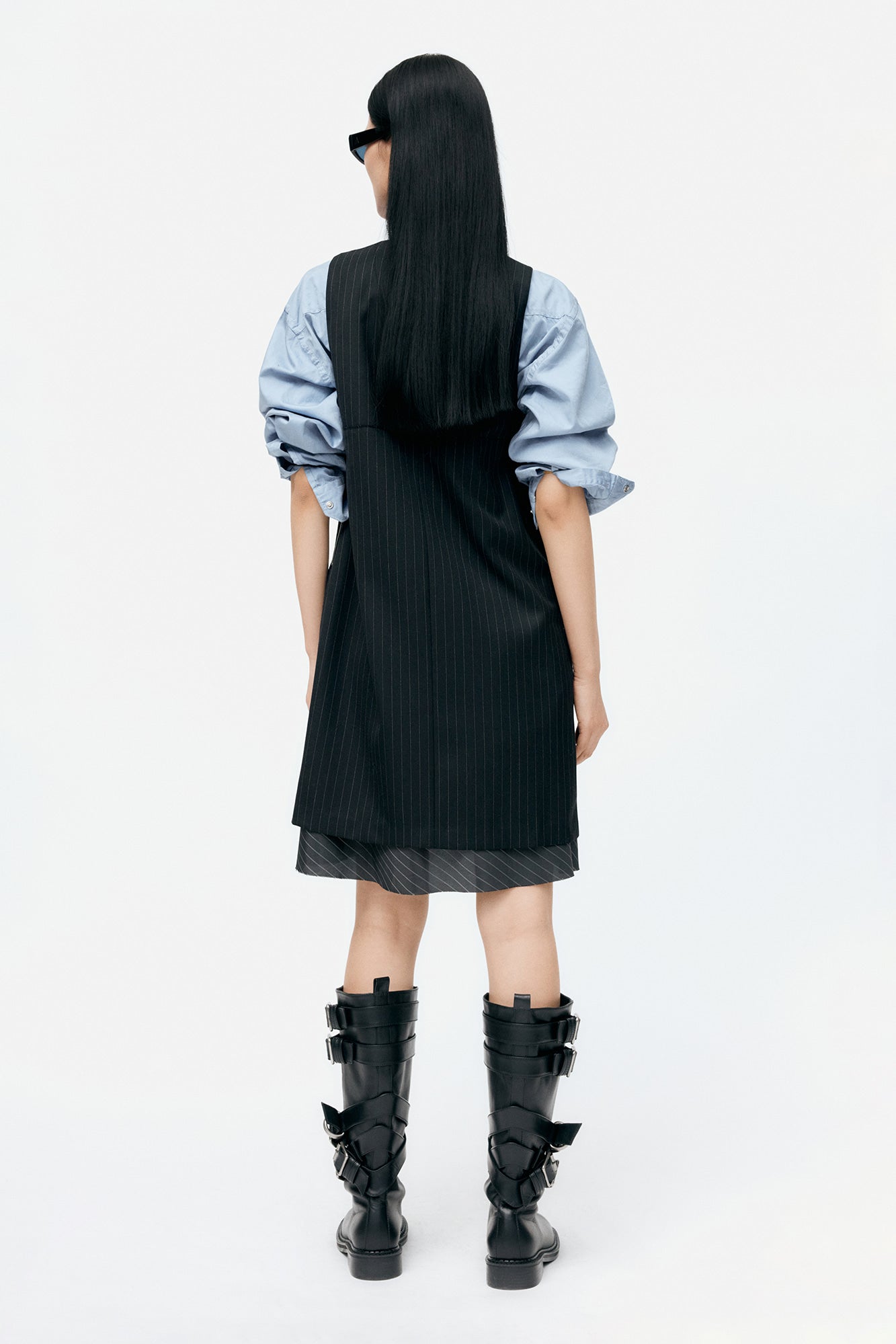 [Restock] LAYERED STRAP BOOTS aaa483w(BLACK)
