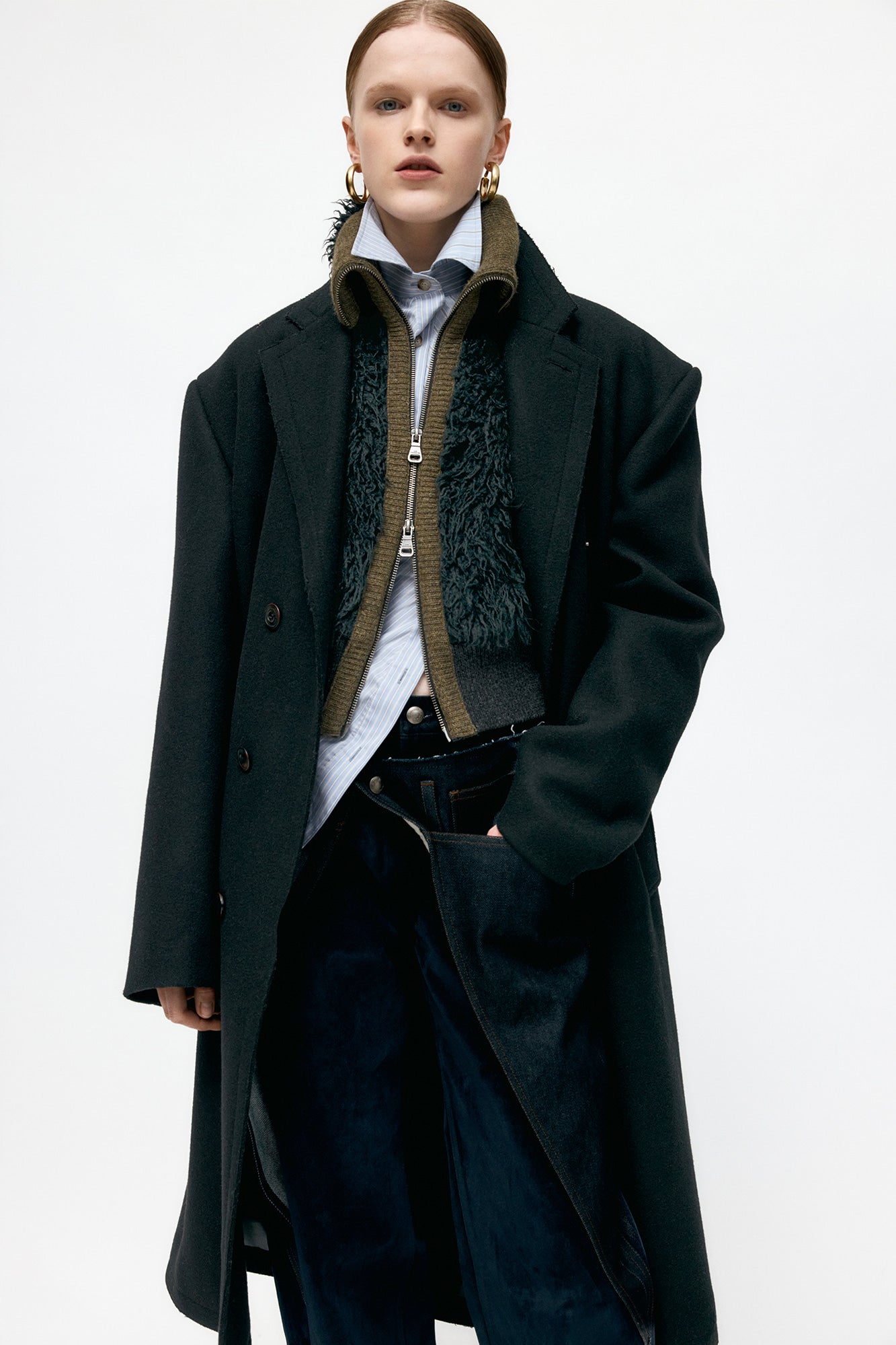 UNISEX JAMES WOOL COAT awa731u(BLACK)