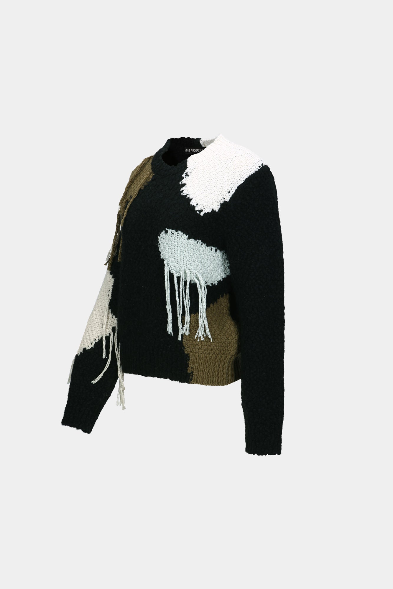 SYLVIA ABSTRACT PATCHWORK SWEATER atb1365w(BLACK)