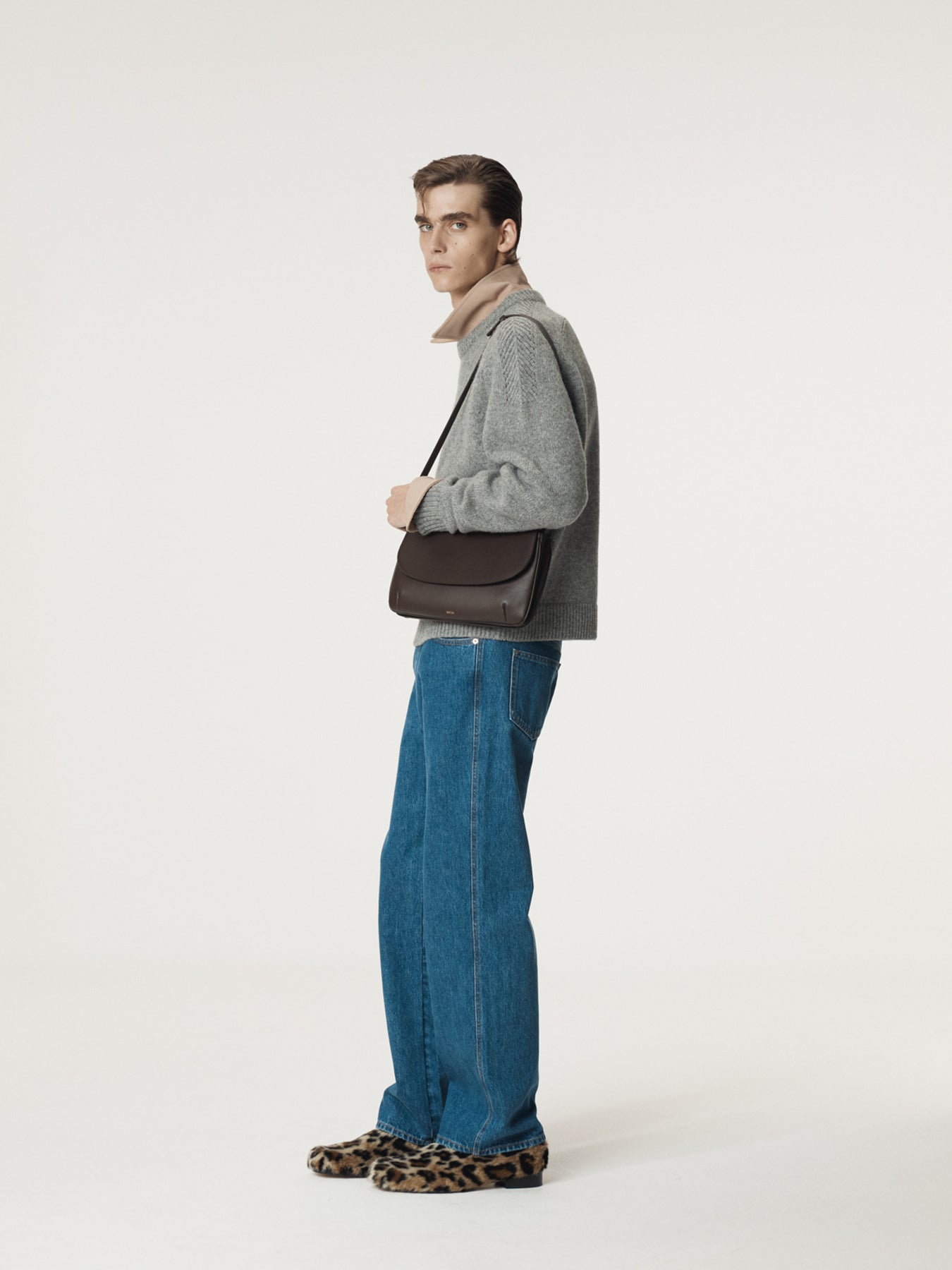 Shetland Wool Knit Top (Melange Grey)