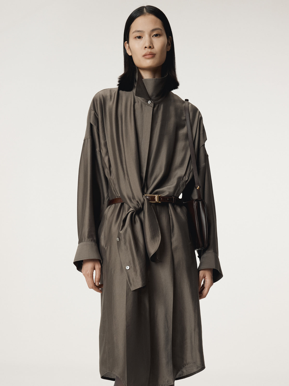 DOUBLE LAYER POINT SHIRT DRESS