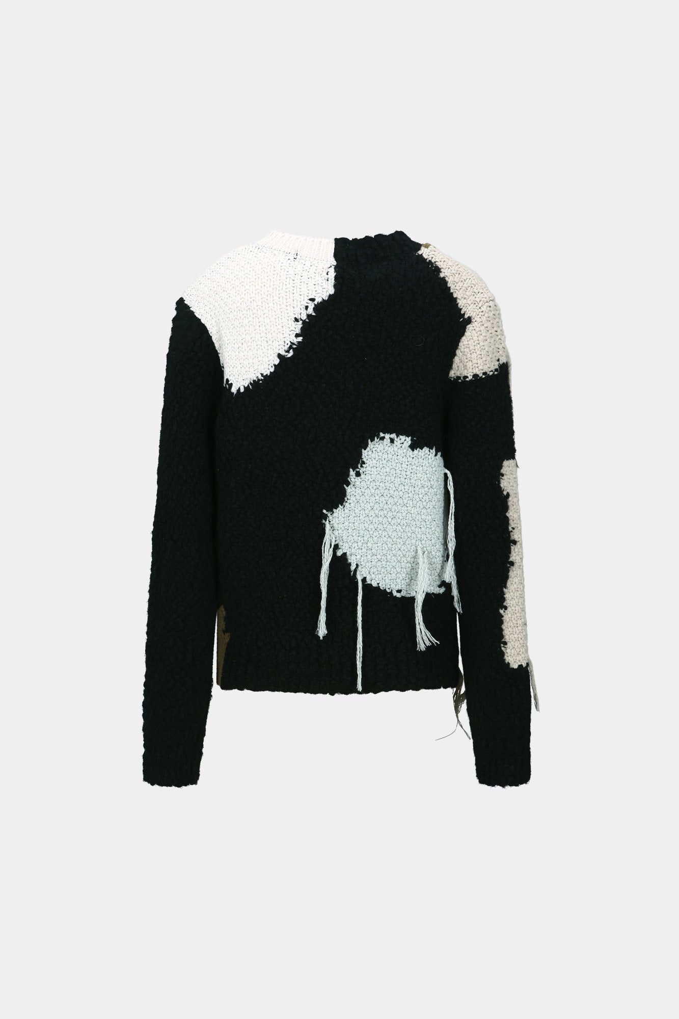SYLVIA ABSTRACT PATCHWORK SWEATER atb1365w(BLACK)