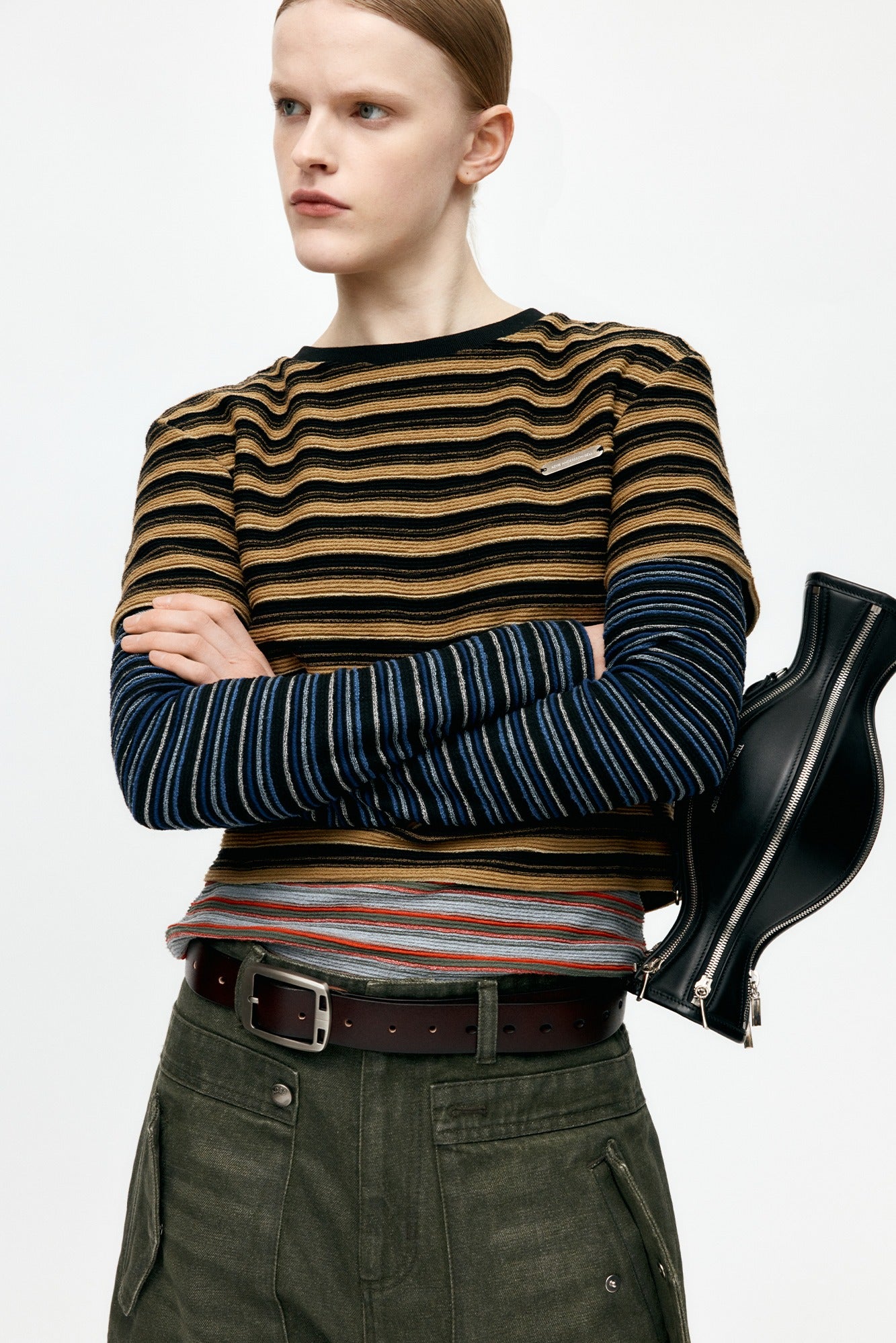 MULTI STRIPE LS T-SHIRTS atb1353w(MULTI)