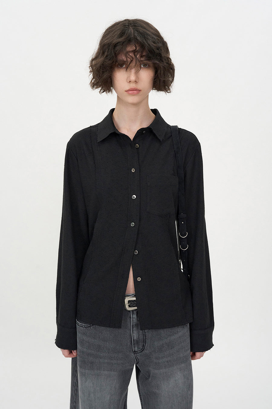 Natural Cut-Off Shirt BLACK