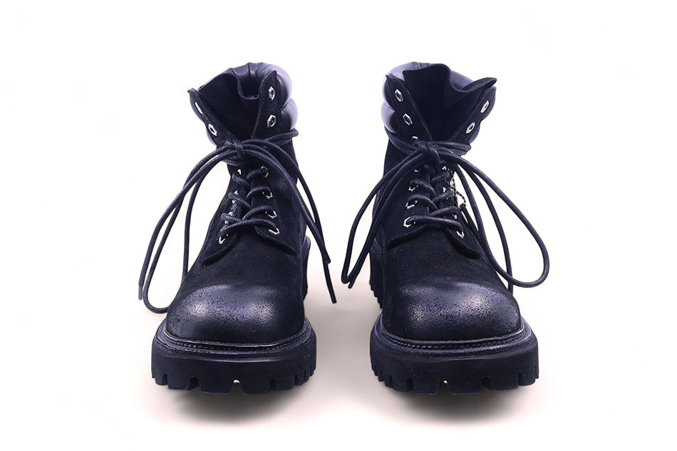 6.5cm 1990 Commando Sole Suede Boots Black