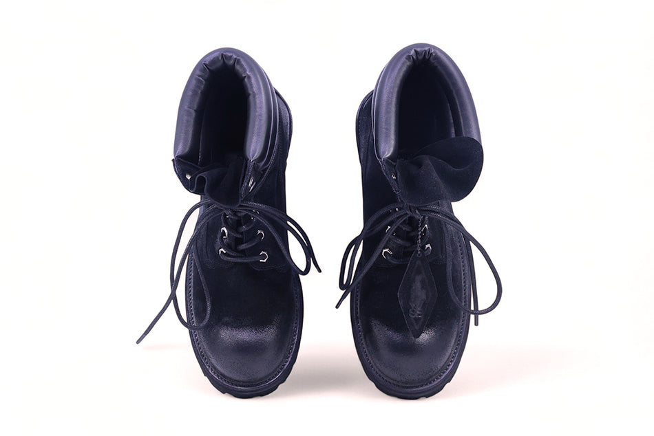 6.5cm 1990 Commando Sole Suede Boots Black