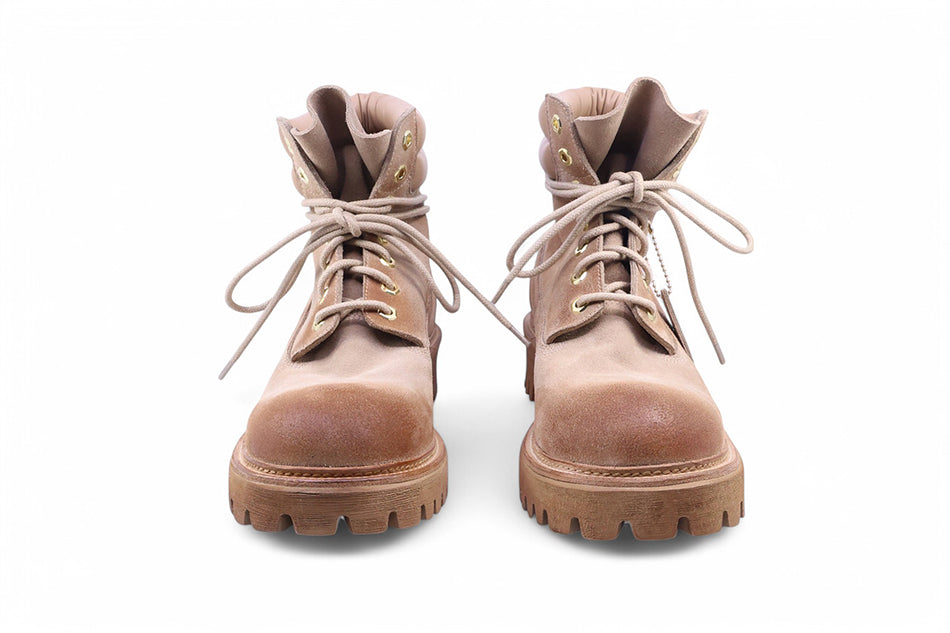 6.5cm 1990 Commando Sole Suede Boots Sand