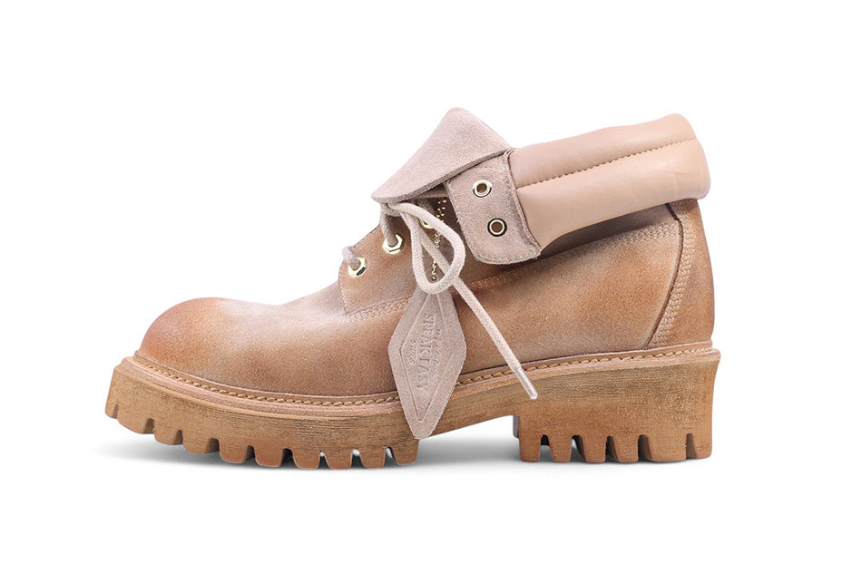 6.5cm 1990 Commando Sole Suede Boots Sand