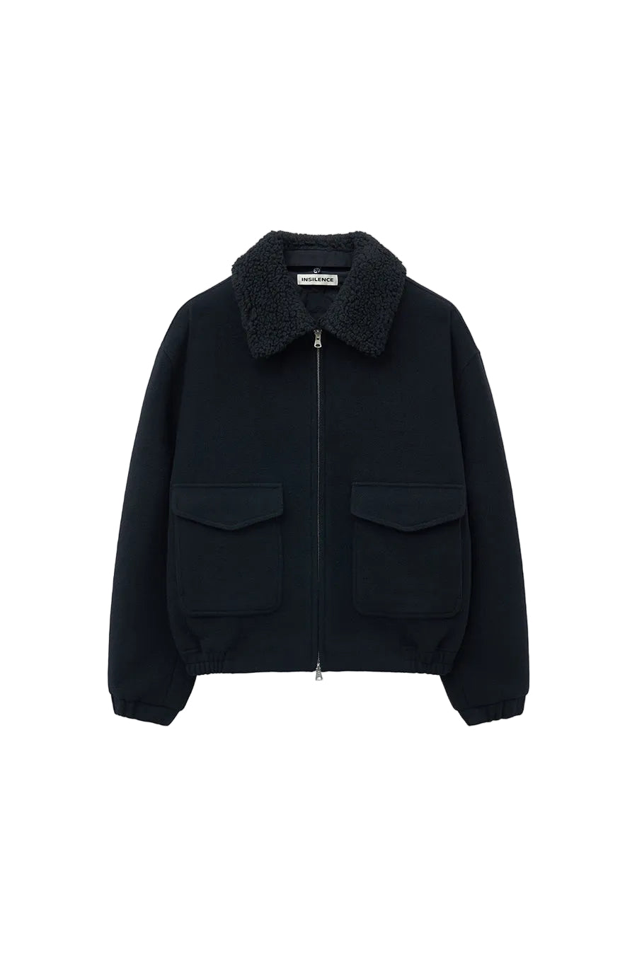 Detachable color cashmere blouson BLACK