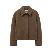 Hairy alpaca half coat CAMEL